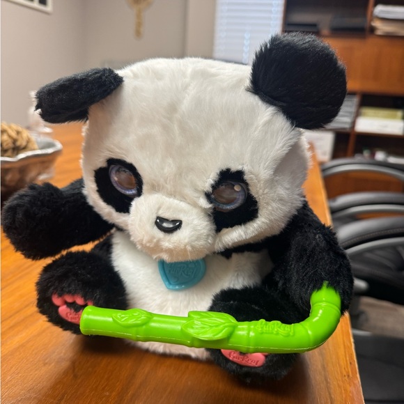 Hasbro FurReal Panda Plush with Green Bamboo & Pink Paw Pads - Picture 2 of 5